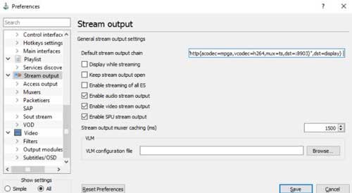 stream output